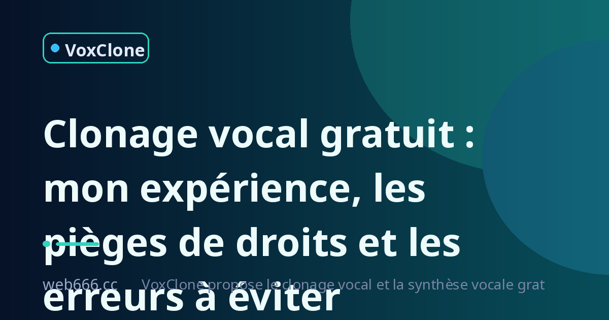 J'ai cloné ma voix gratuitement pour un projet client, et j'ai failli me brûler les ailes