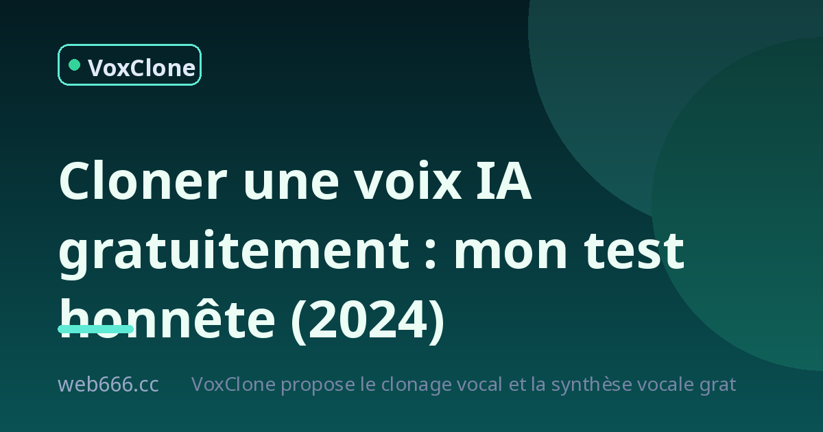 Cloner une voix IA gratuitement : mon test honnête